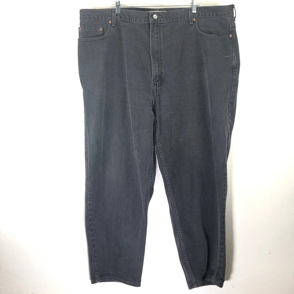 Y2K Levis 560 Comfort Fit Black Tapered Leg Jeans Mens 48x30 Made in USA Vintage